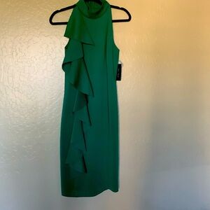 Jessica Howard sleeveless high neck  sheath  green dress